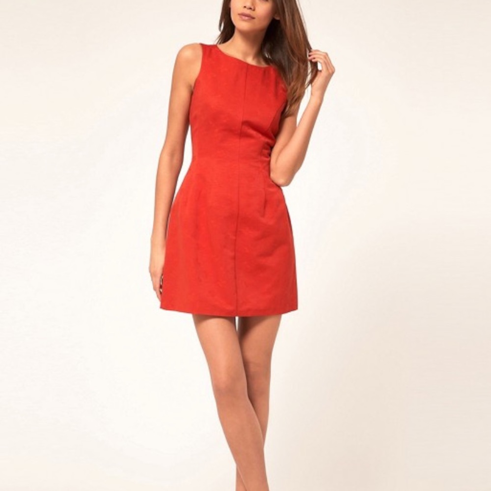 ASOS Tulip Dress in Butterfly Textured Fabric - Picture 4 of 9